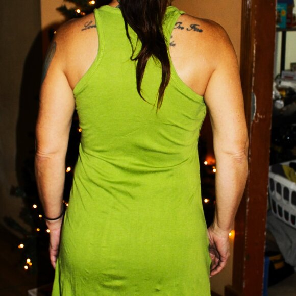 Green and Black Koi Taml Top Mini Dress - Picture 6 of 7